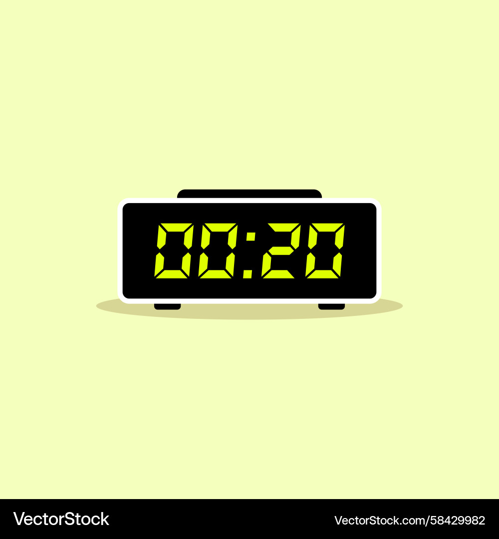 Digital Clock Icon - Modern UI Vector Image