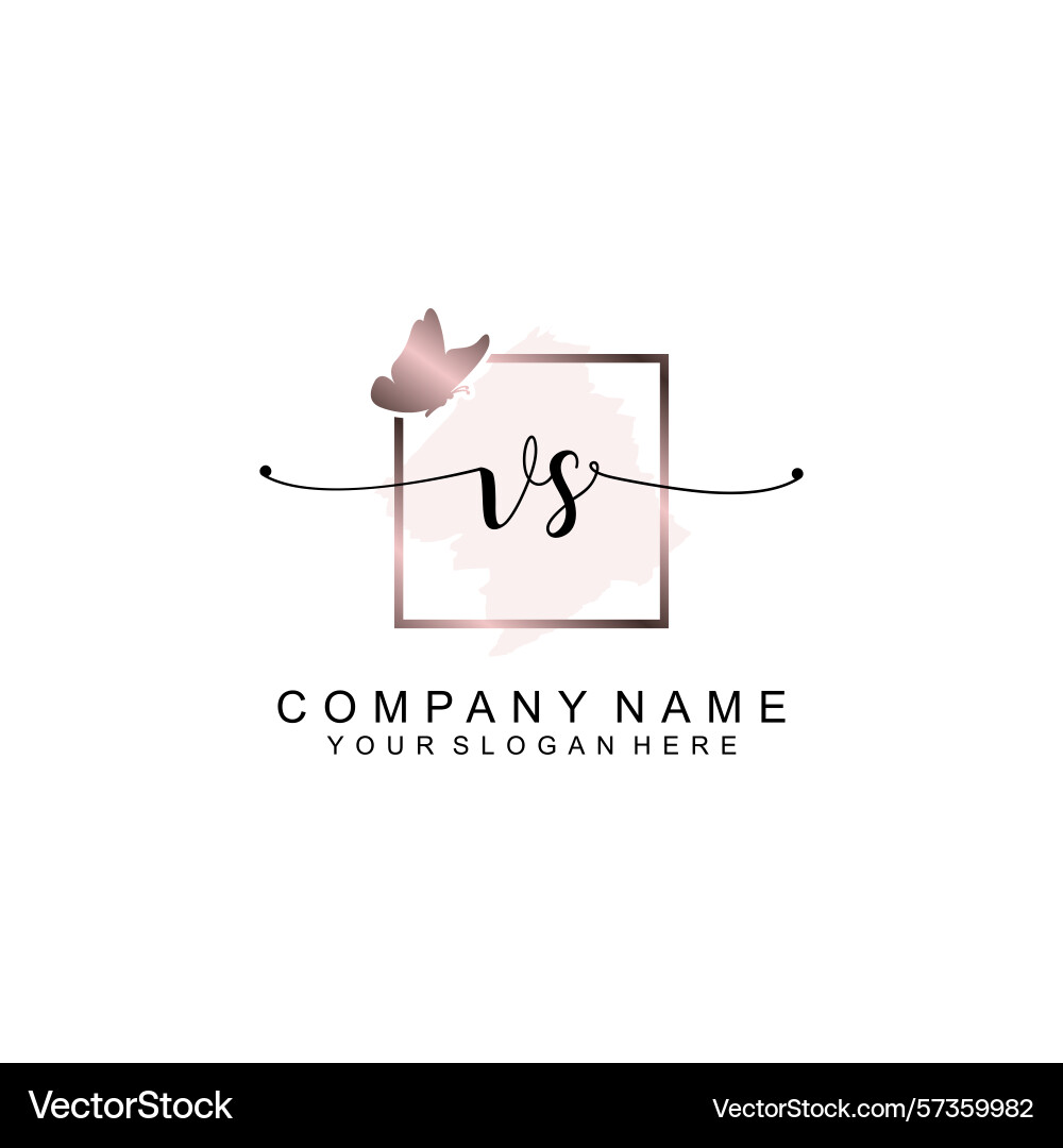 Minimalist handwritten vs initial logos with soft Vector Image