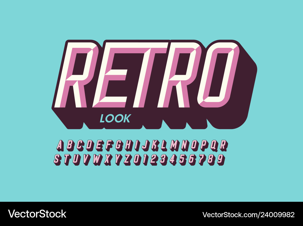 Retro Style Font Collection vector image