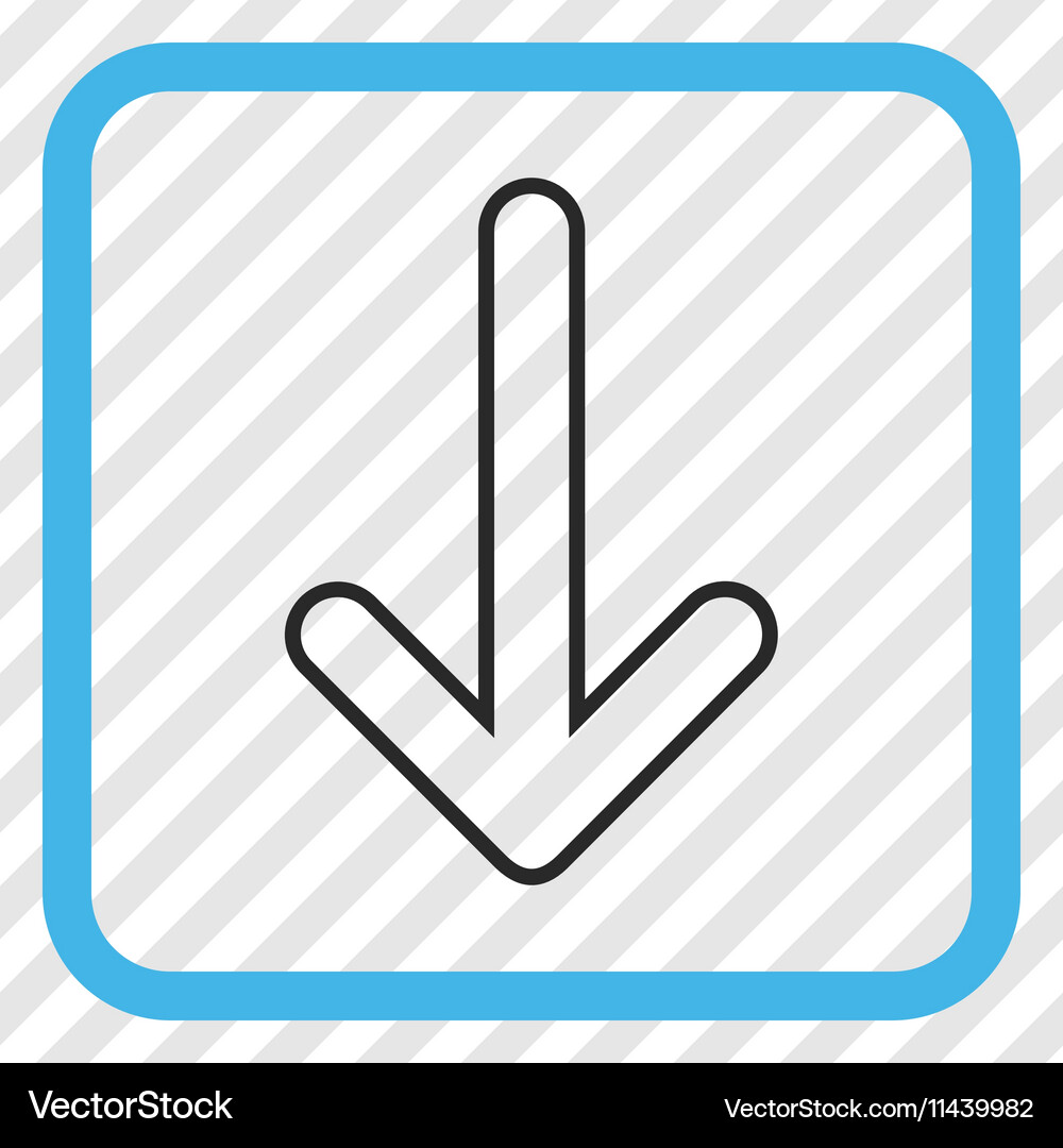 Rounded arrow down icon in a frame Vector Image