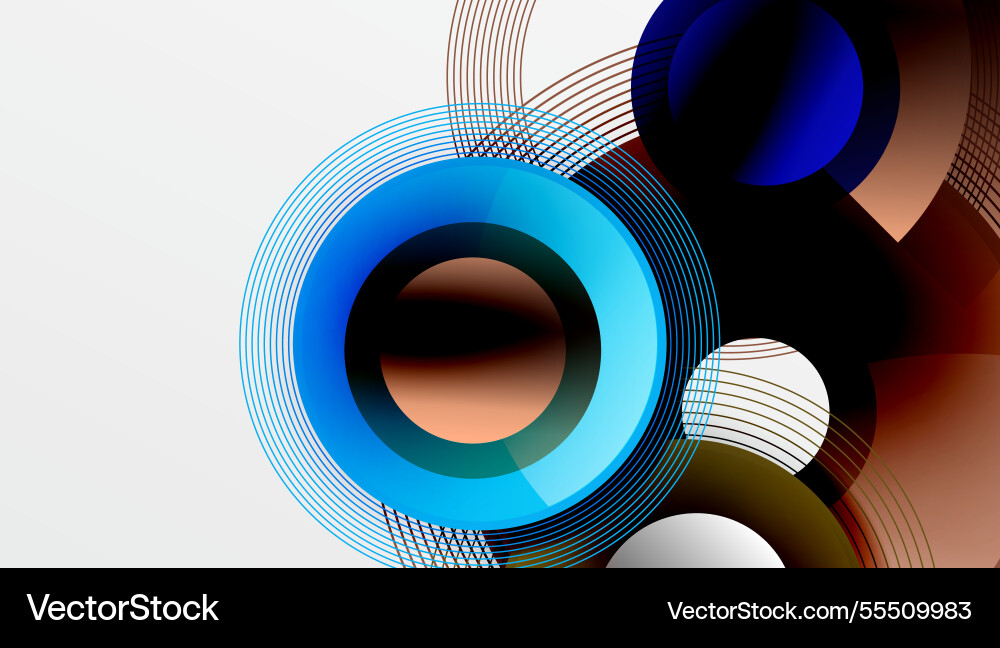 Abstract composition of overlapping circles Vector Image