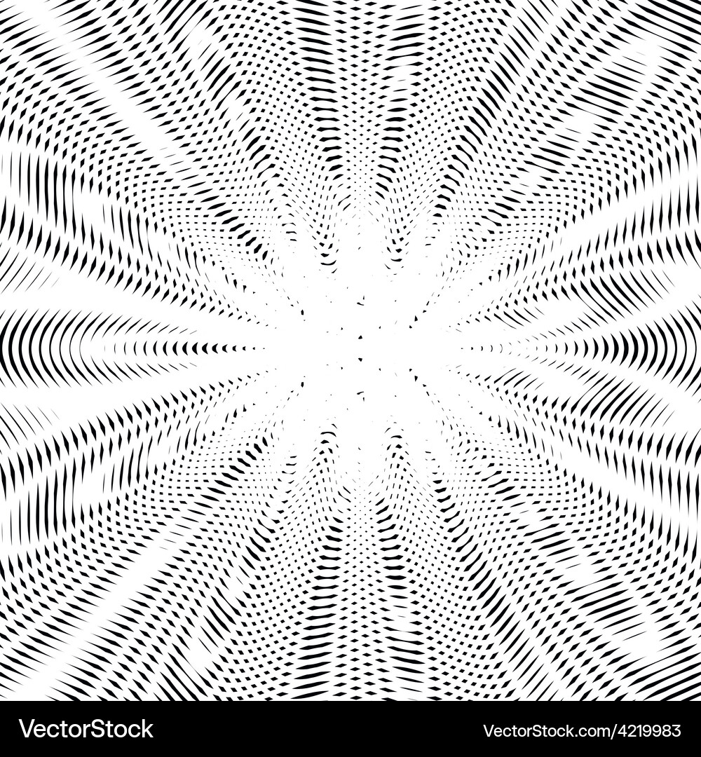 Background with black chaotic lines moire style Vector Image