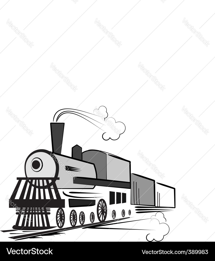 Cartoon Train Illustration Vector Image