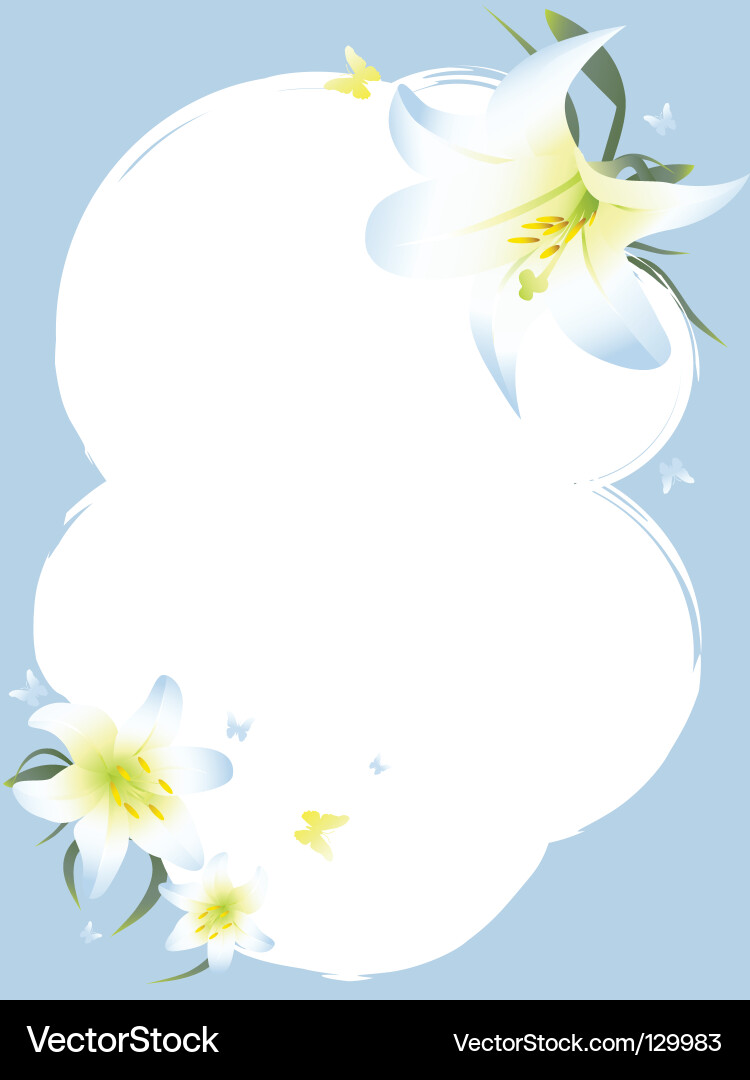 Elegant Lily Frame Vector Image