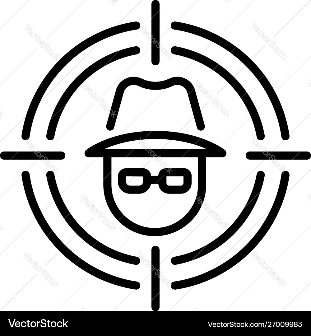 Hacker target icon outline style Hacker target icon outline style vector image
