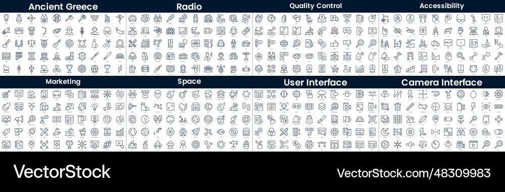Linear style icons pack in this bundle include vector image