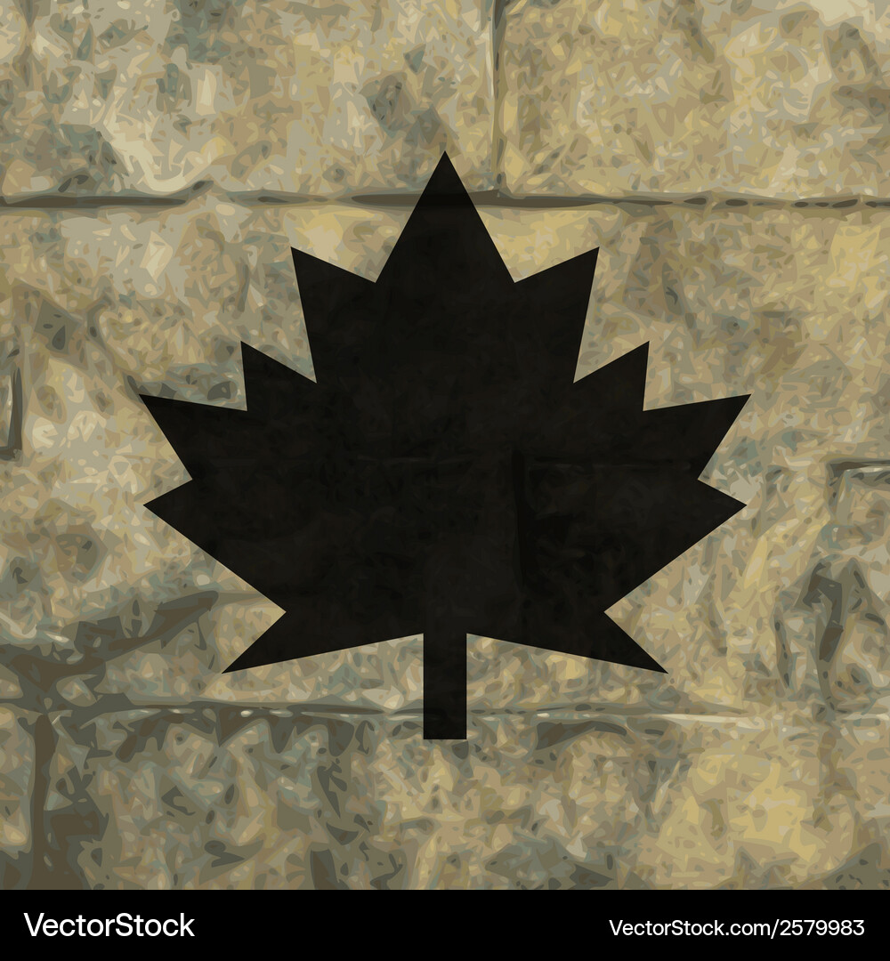 Maple leaf flat modern web button and space Vector Image