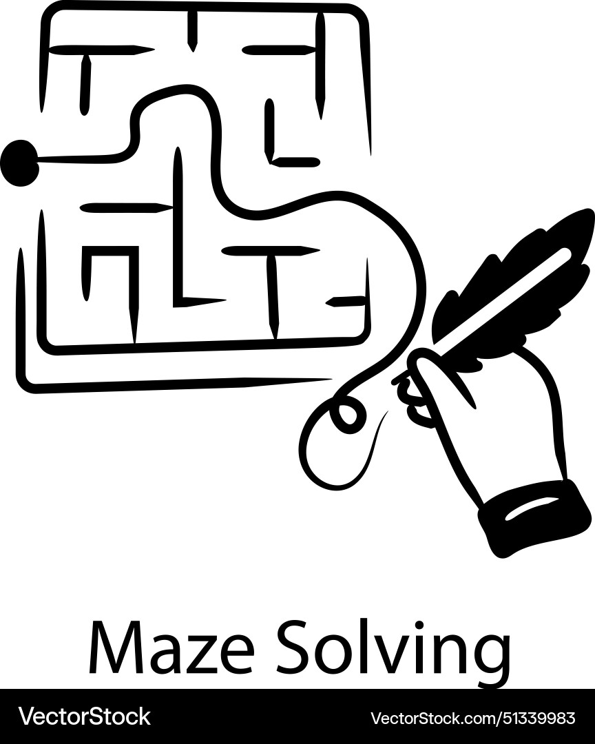 Maze solving Vector Image