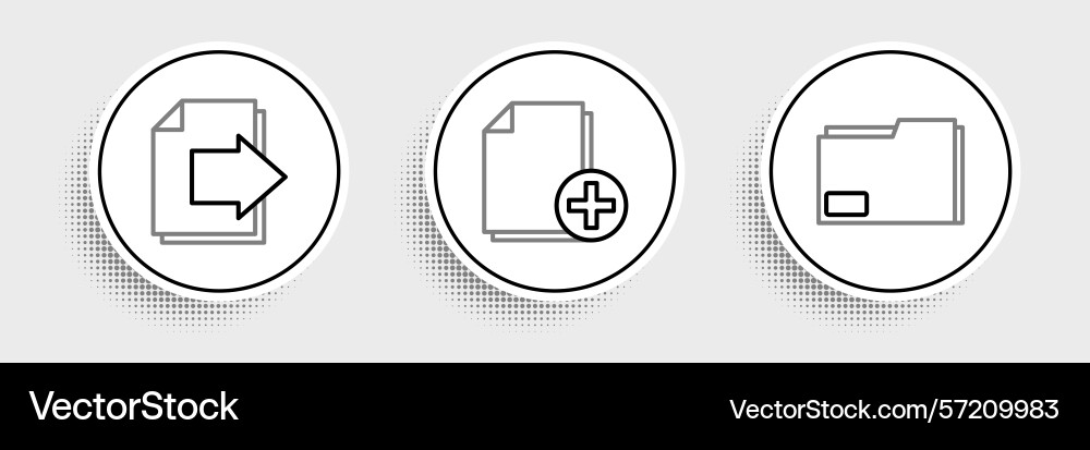 Set line document folder next page arrow and add Vector Image
