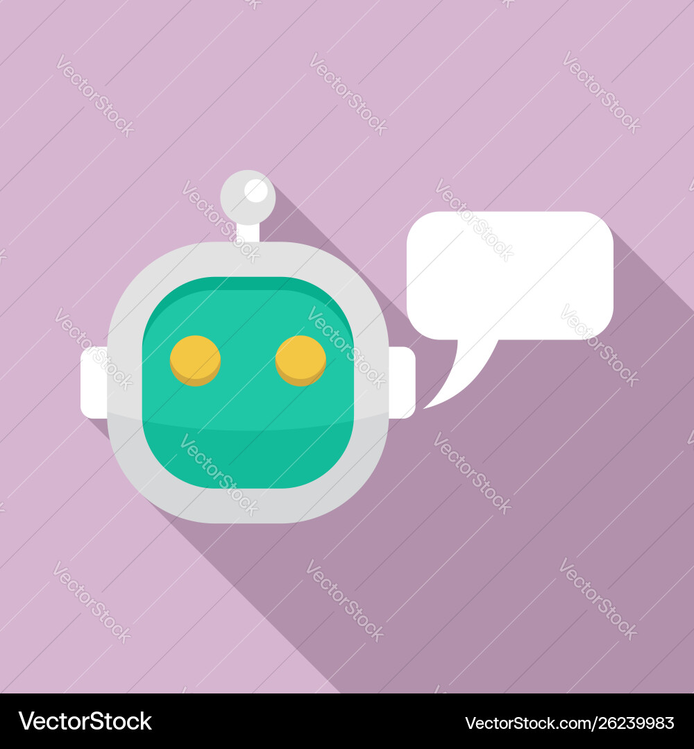 Smart chatbot icon flat style Smart chatbot icon flat style vector image