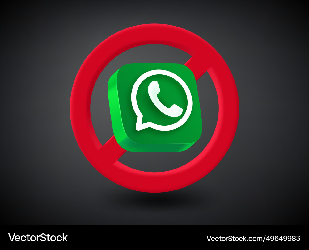 Whattsapp application use prohibition ban of app Whattsapp application use prohibition ban of app Vector Image