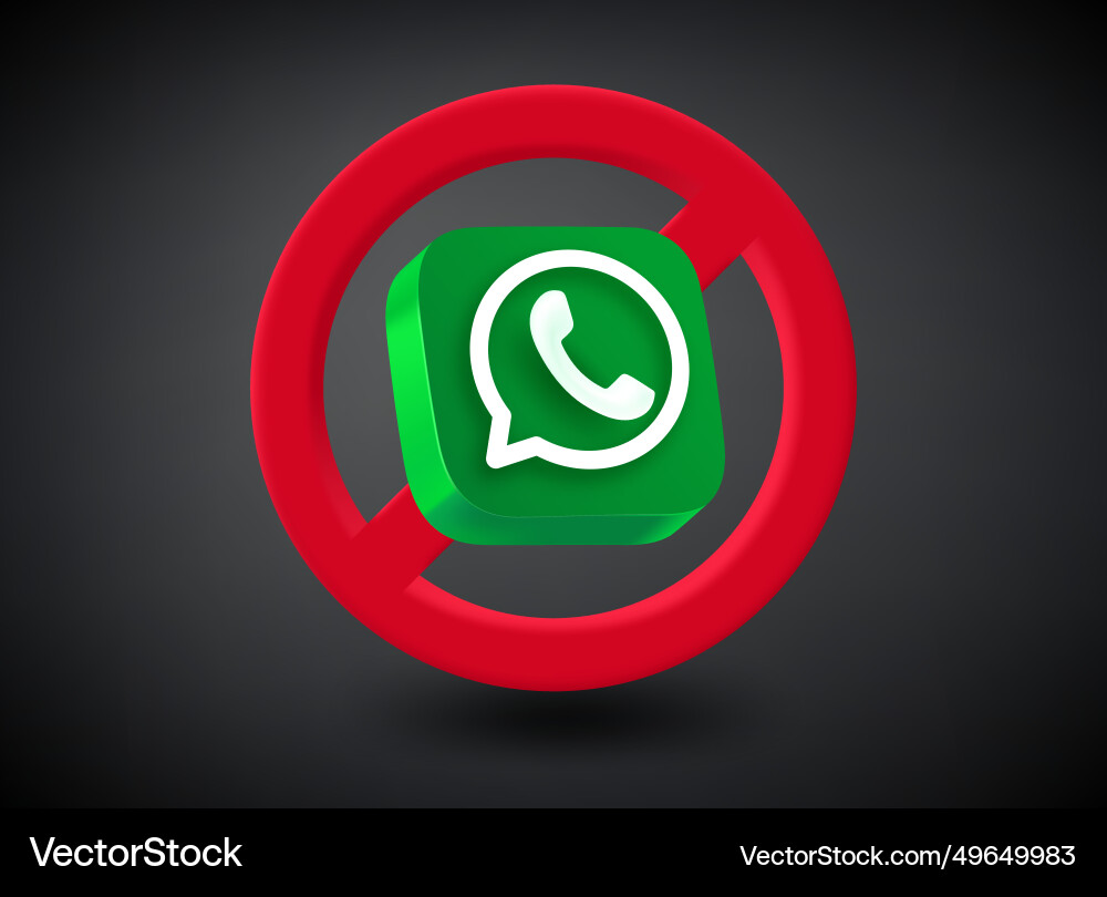 Whattsapp application use prohibition ban of app vector image