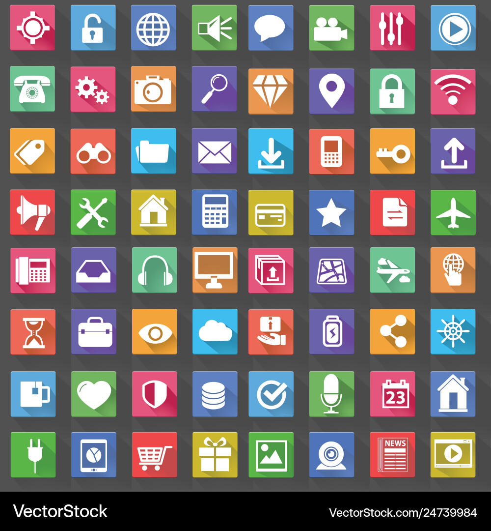 Application web icons set in flat design Application web icons set in flat design vector image