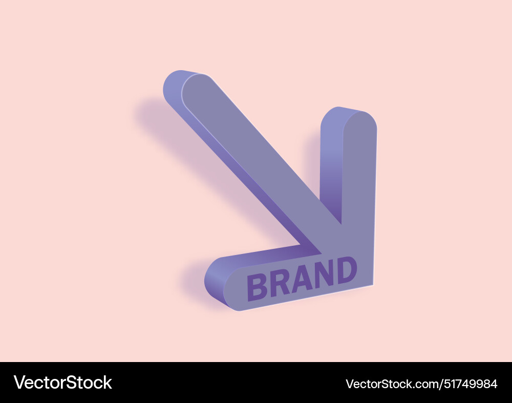 Arrow pointer symbol for the brand Arrow pointer symbol for the brand vector image