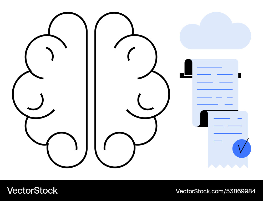 Concept of cloud computing and brain integration Concept of cloud computing and brain integration vector image