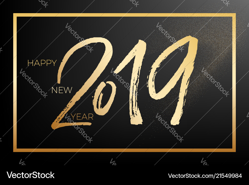 Happy new uear post with nice lettering 2019 Happy new uear post with nice lettering 2019 vector image