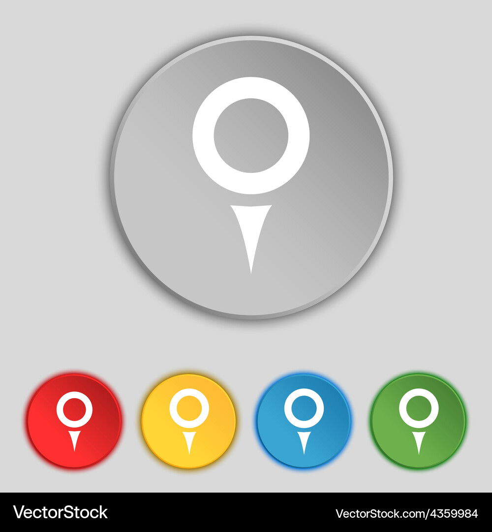 Map pointer gps location icon sign symbol on five Vector Image