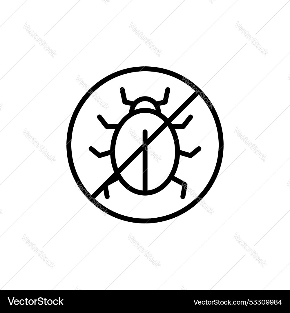 No bug icon isolated on white background No bug icon isolated on white background vector image
