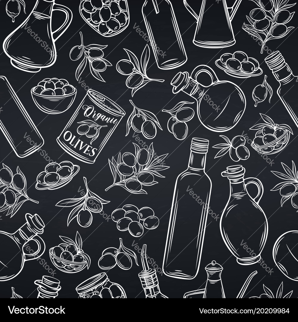 Olive Pattern - Rustic Sketch vector image