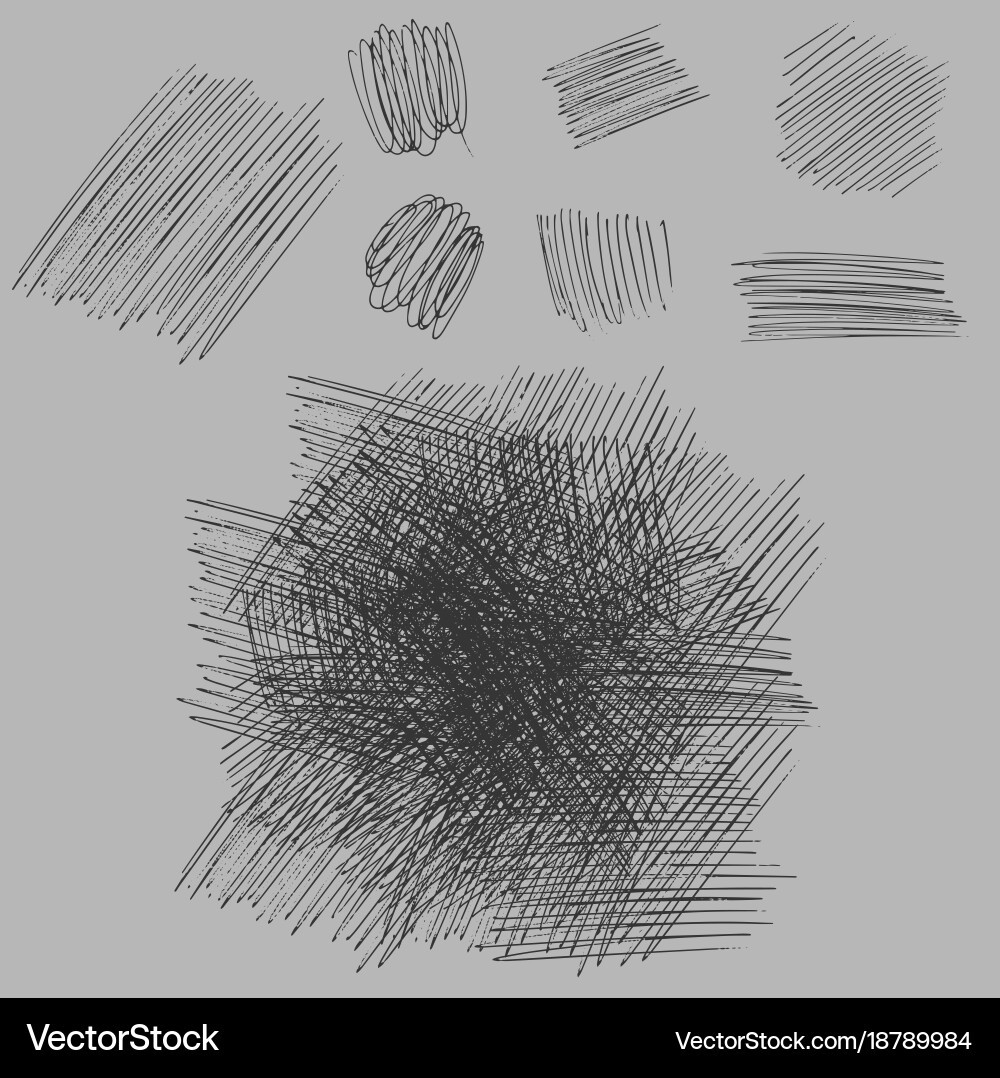Rough Hatching Texture Set - Grunge Effect Vector Image