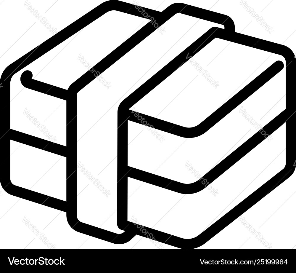 School lunch box icon outline style School lunch box icon outline style vector image