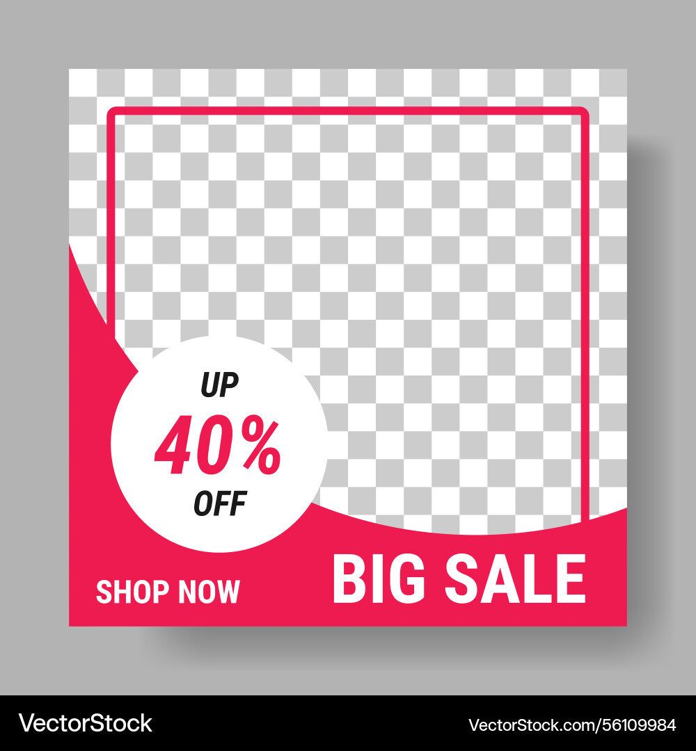 Social media banner sale promotion discount Social media banner sale promotion discount vector image