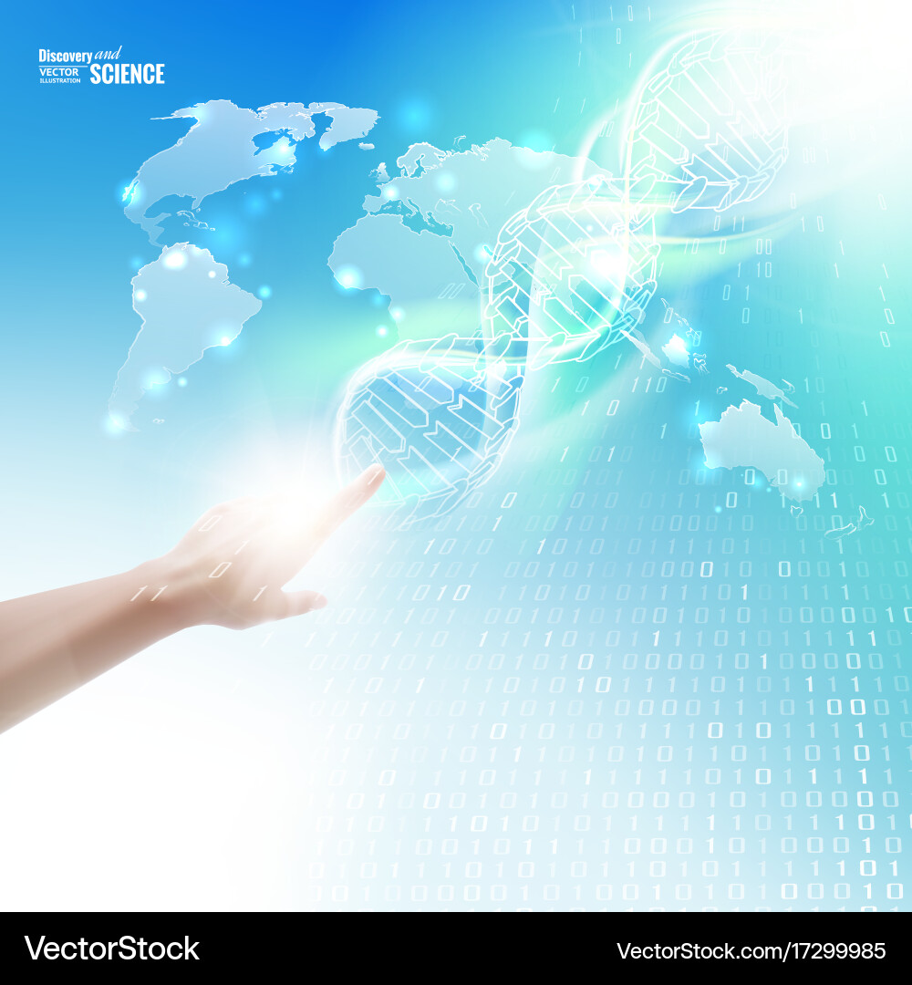 Big Data World Map Vector Image