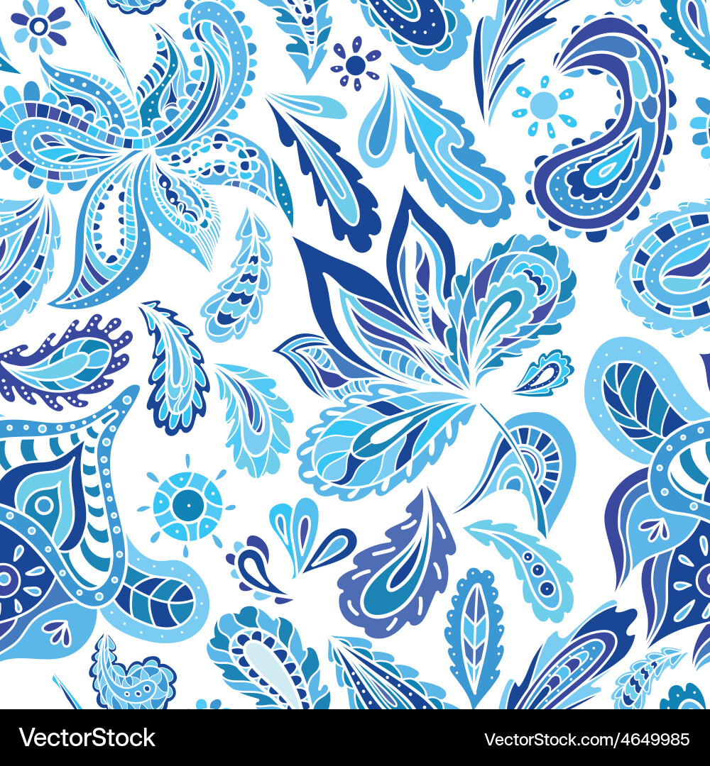 Blue Raj Pattern Blue fresh indian pattern Royalty Free Vector Image