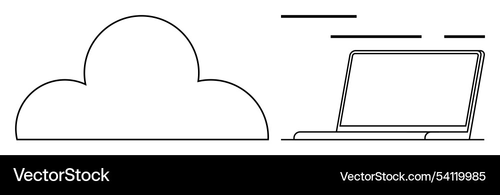 Cloud computing concept with laptop and icon Vector Image