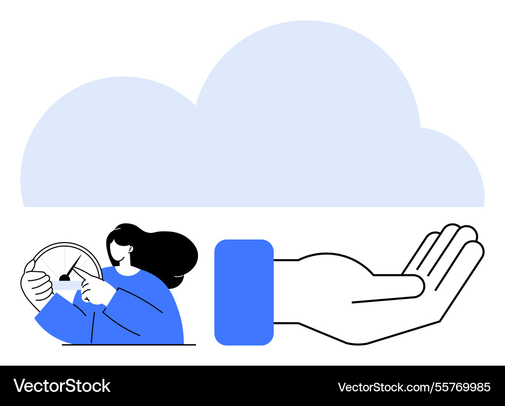 Cloud technology and user control Vector Image