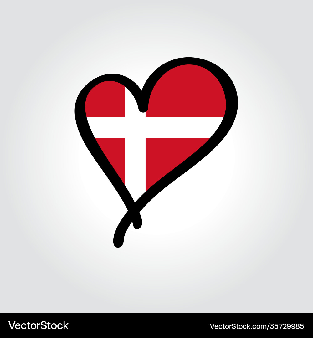 Danish Flag Heart Logo – Royalty-Free Vector | VectorStock, image size:1000x1080