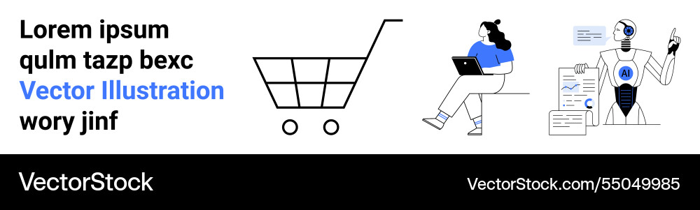 Digital shopping data analysis and ai modern Digital shopping data analysis and ai modern vector image