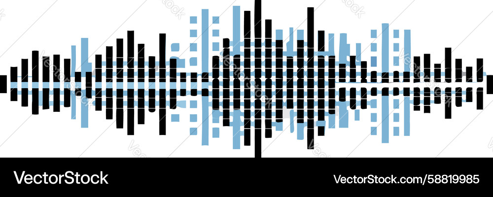 Dynamic volume icon multiple sound bars in blue Vector Image