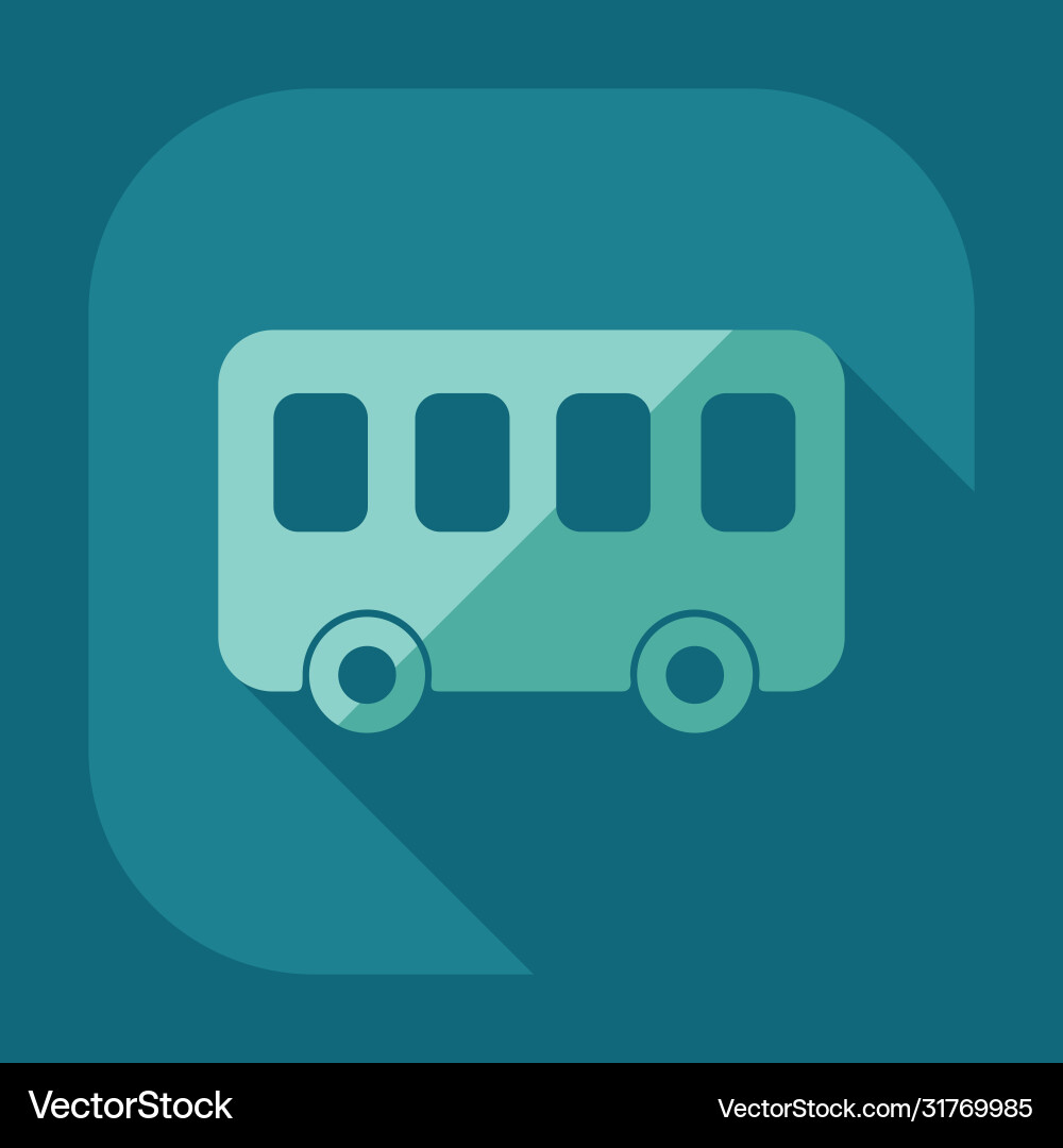 Flat modern design with shadow icon bus Flat modern design with shadow icon bus vector image