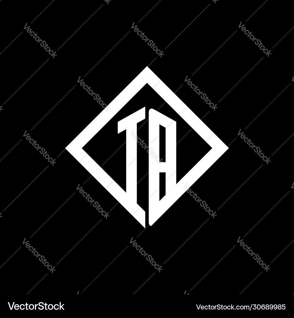 Ib logo monogram with square rotate style design Ib logo monogram with square rotate style design Vector Image