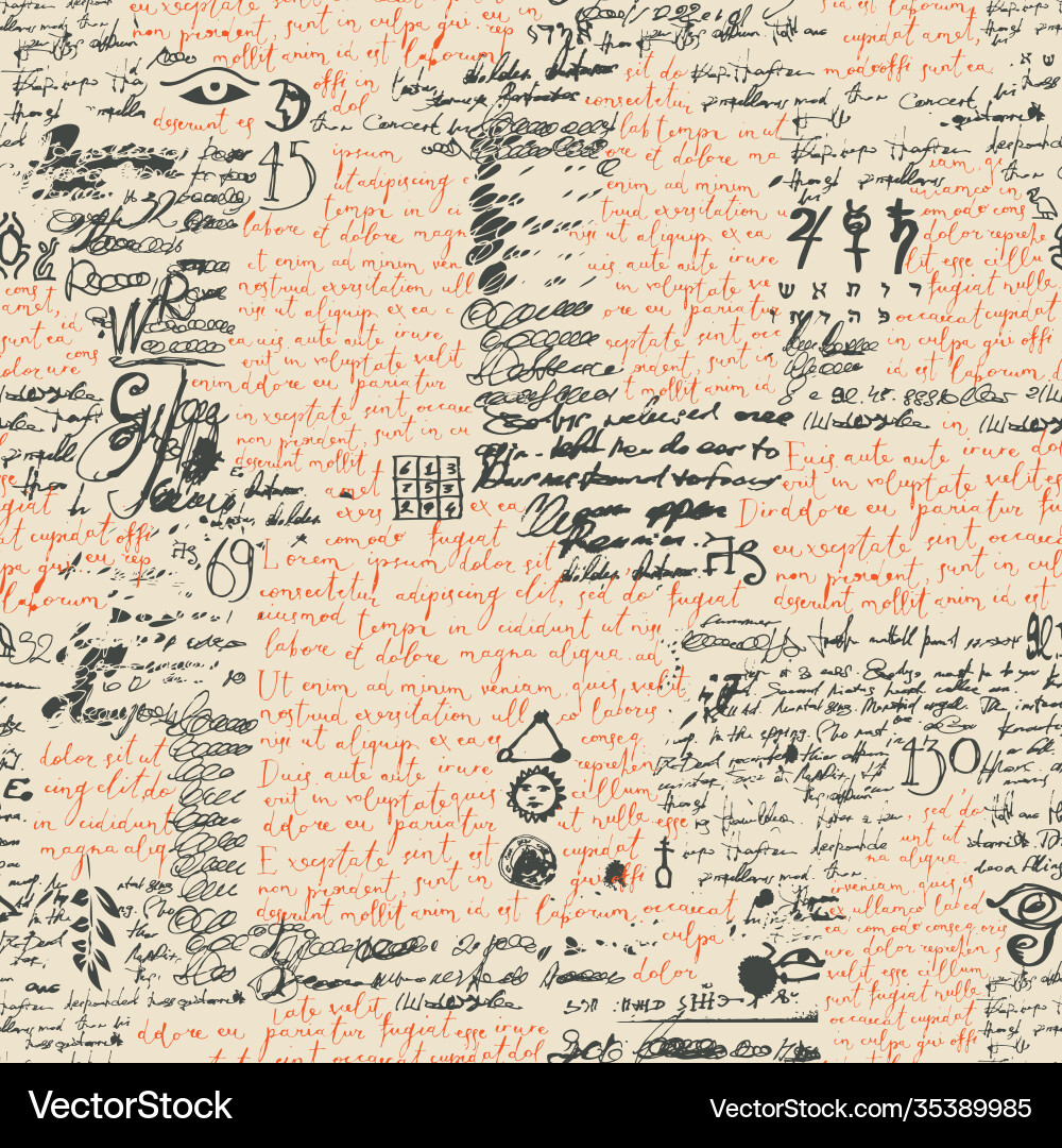 Seamless pattern with handwritten text lorem ipsum Seamless pattern with handwritten text lorem ipsum vector image