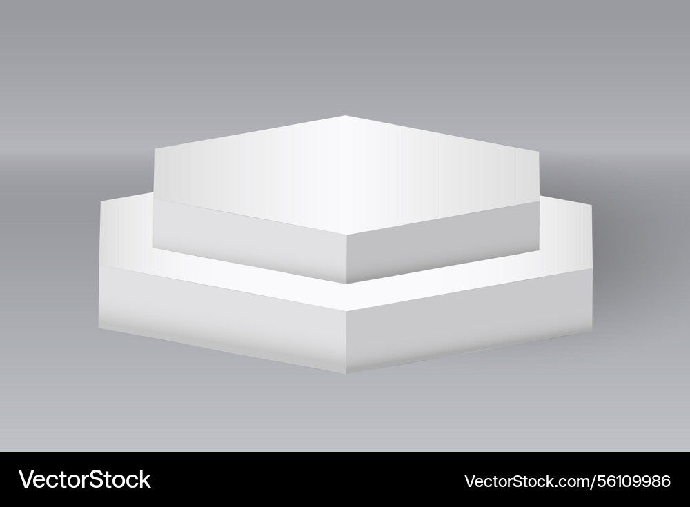 3d stand white hexagon podium for product 3d stand white hexagon podium for product vector image