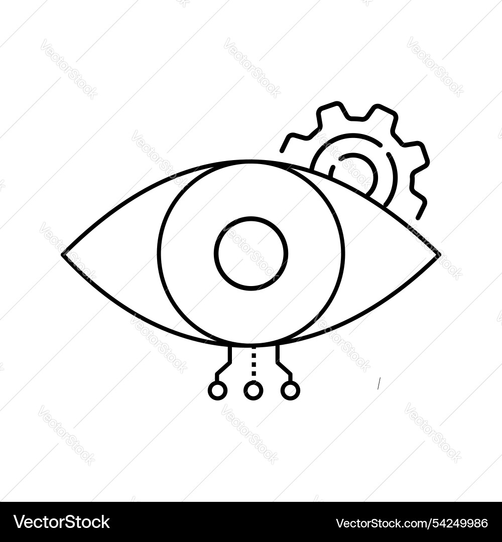 Ai-powered computer vision eye icon design deep vector image