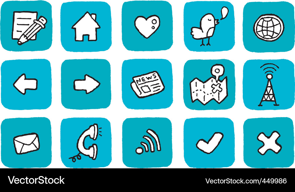 Doodle Icon Collection Vector Image