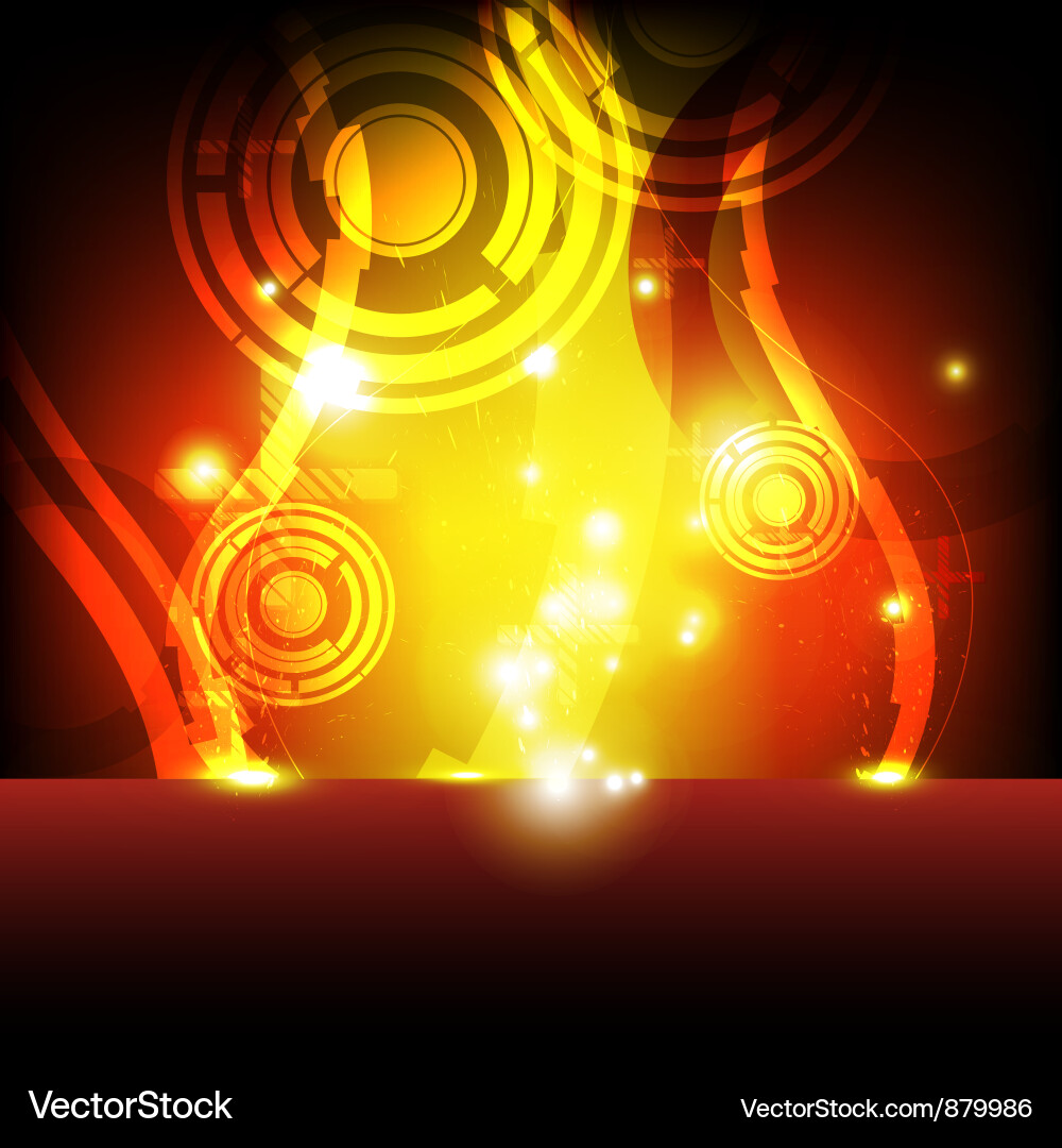 Flame eruption with abstract shape vector image