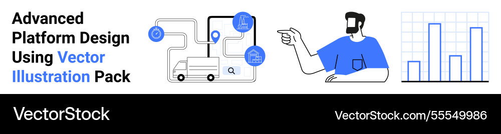 Logistics workflow and data visualization Logistics workflow and data visualization vector image