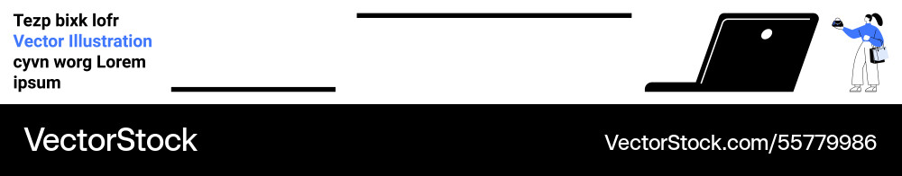 Man interacting with oversized laptop display Man interacting with oversized laptop display vector image