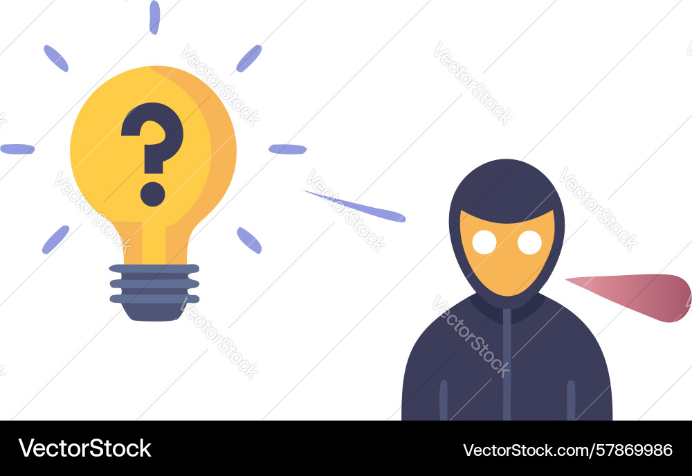 Minimalist idea icon with question mark abstract Vector Image