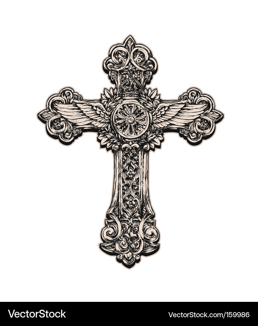 Ornate Cross Motif vector image