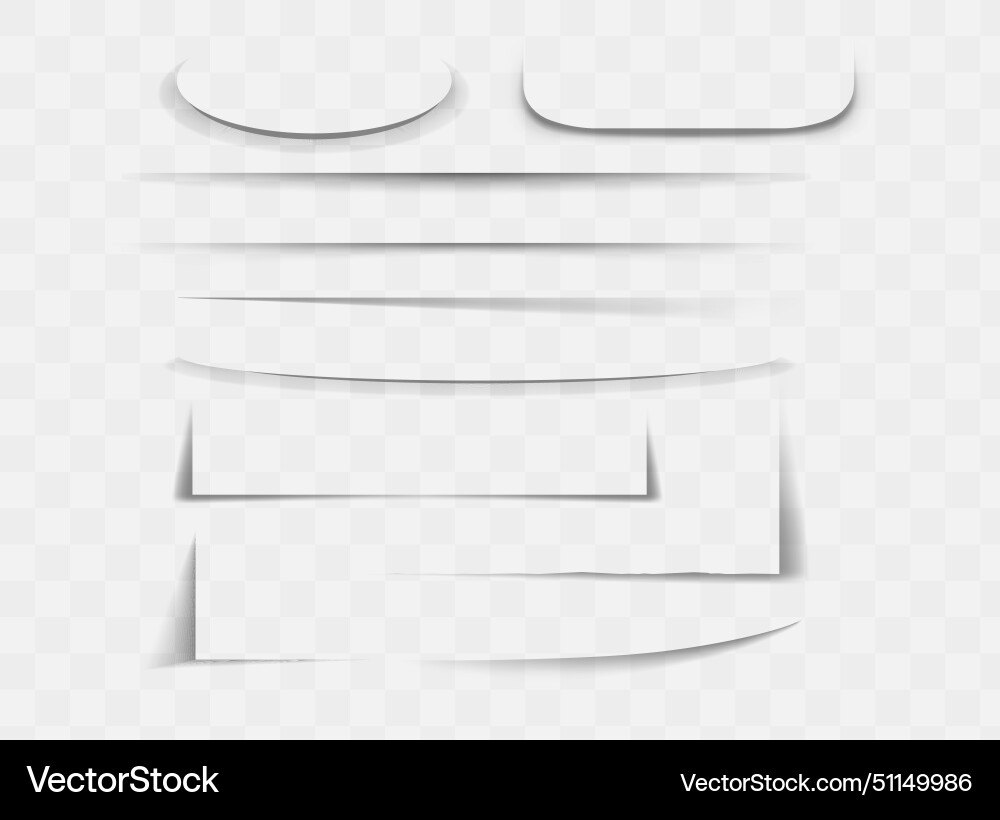 Set of realistic shadow effect on a transparent Set of realistic shadow effect on a transparent vector image