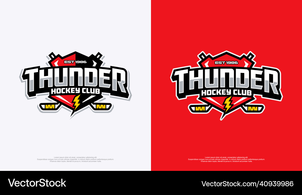 Thunderbolt Hockey Club Logo Vector Image