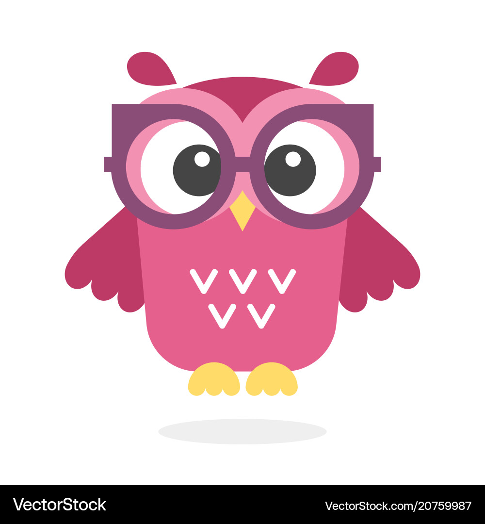 Adorable Owl with Glasses Vector Image