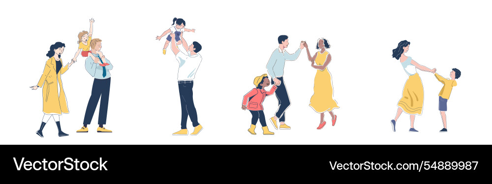 Diverse Familien feiern Männer und Frauen Diverse Familien feiern Männer und Frauen vektorbild