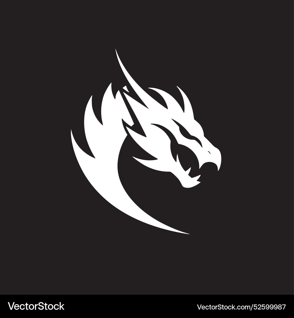 Dragon Minimalist And Flat Logo Royalty Free Vector Image