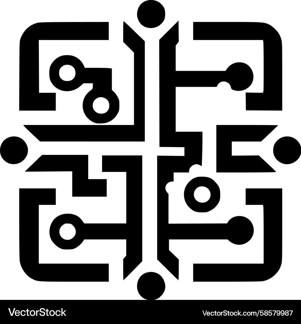 Intricate Circuit Patterns Vector Image